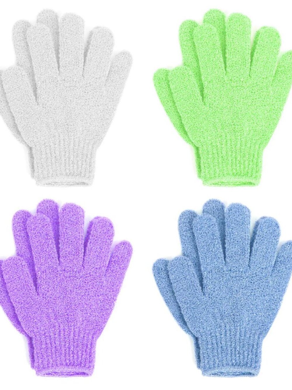 Exfoliating Bath Gloves, Pack of 4